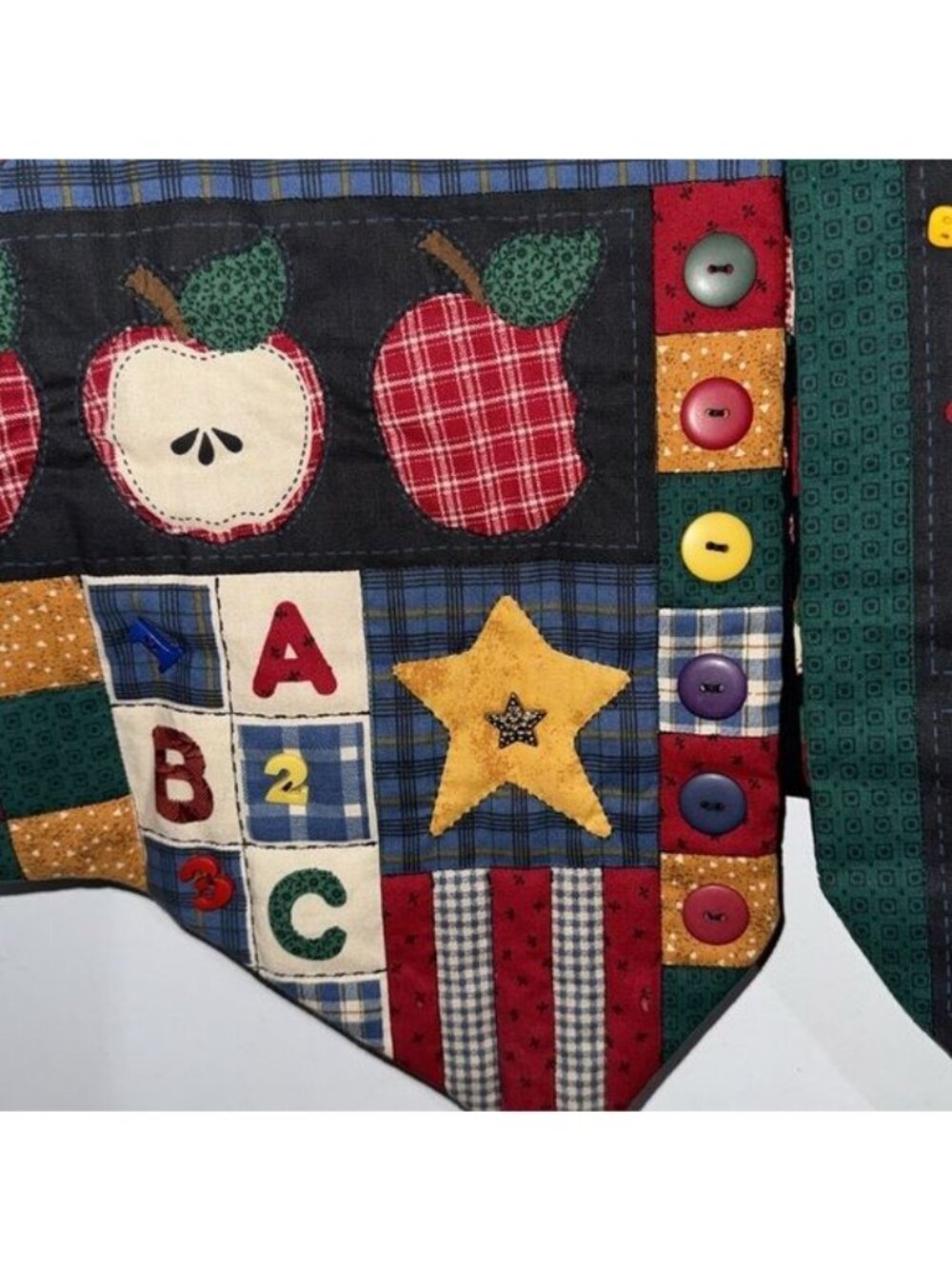 Vintage Apple & Alphabet Themed Patchwork Vest - Picture 6 of 10